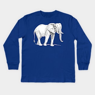 African Elephant Kids Long Sleeve T-Shirt